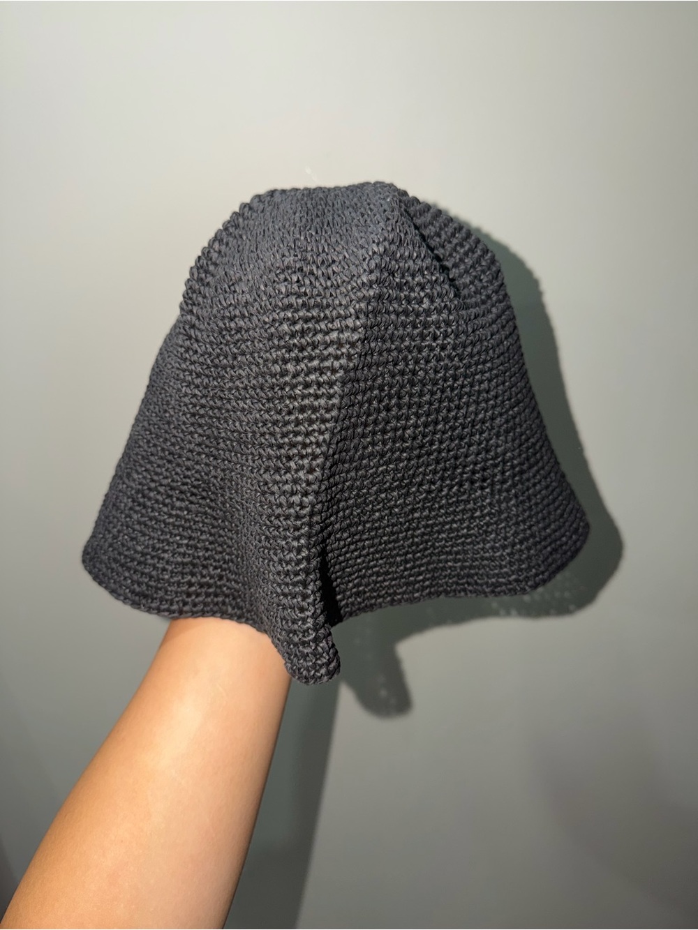 Babaton Black Crochet Bucket Hat